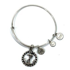Alex and Ani Anchor Charm Bracelet Silver Finish - Expands 2"- 3.5"